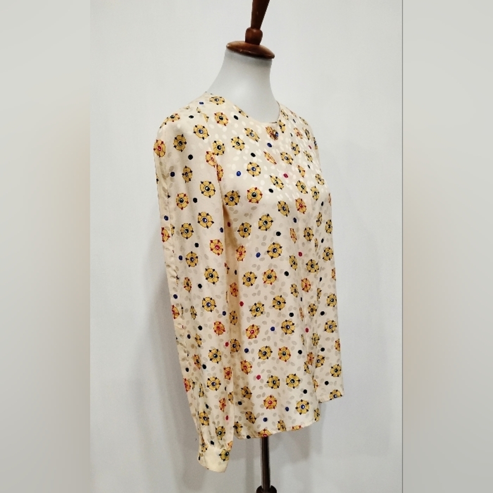 VINTAGE JEWEL JACQUARD SILK BLOUSE
